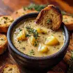 Hearty Cheddar Garlic Herb Potato Soup Recipe