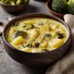 Crockpot Potato Broccoli Cheddar Soup Recipe