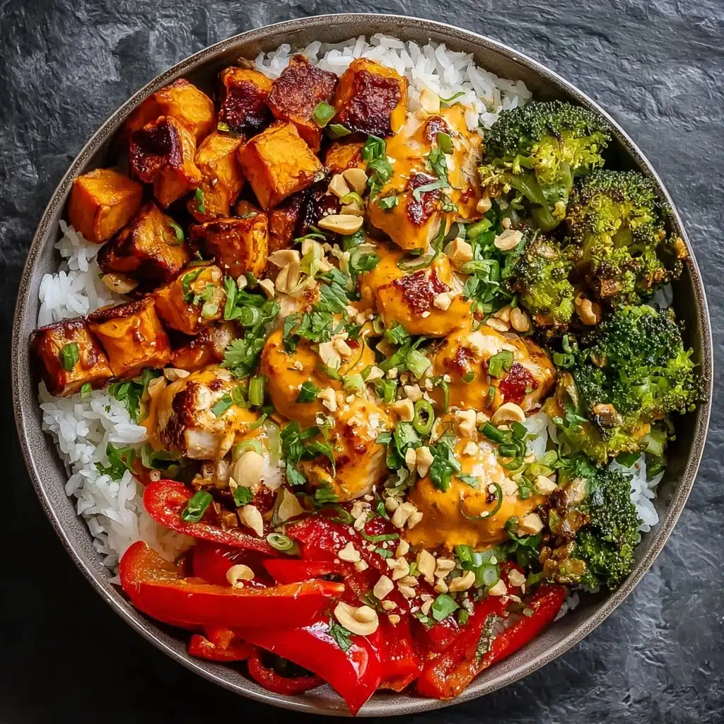 Creamy Red Curry Thai Bowl with Roasted Sweet Potatoes Recipe - Recipe Image