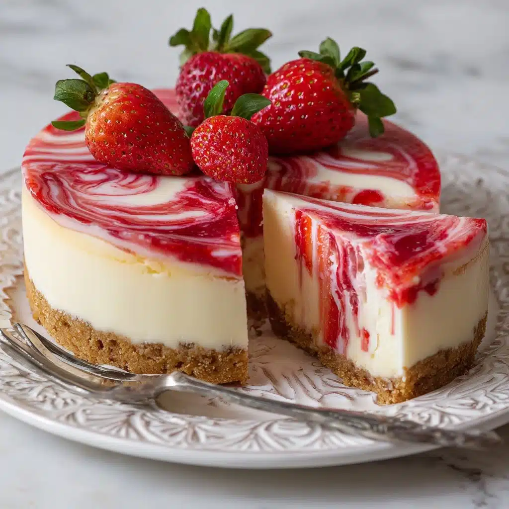Strawberry Swirl Cheesecake Recipe - Recipe Image