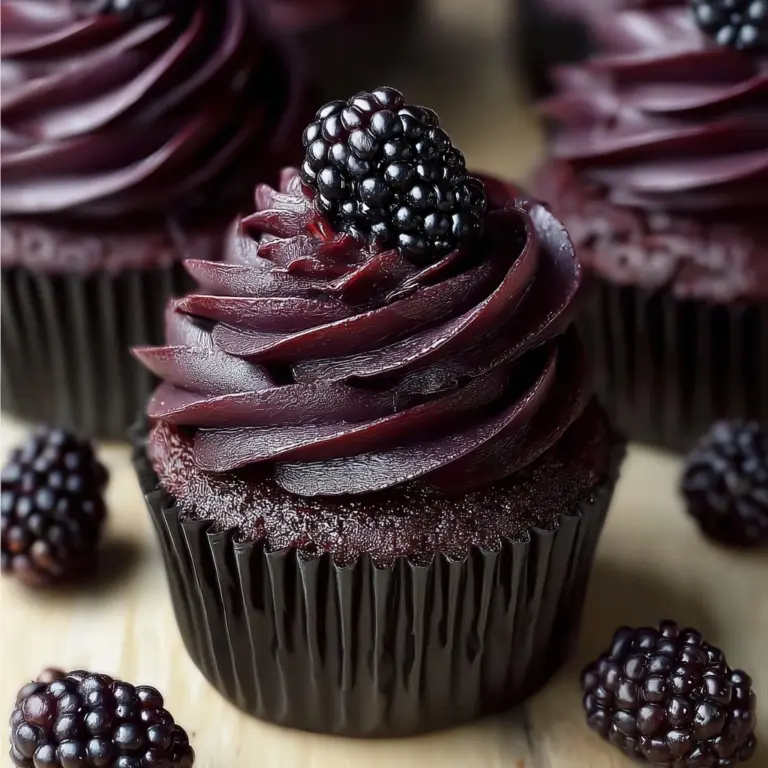 Dark Chocolate Blackberry Cupcakes Recipe