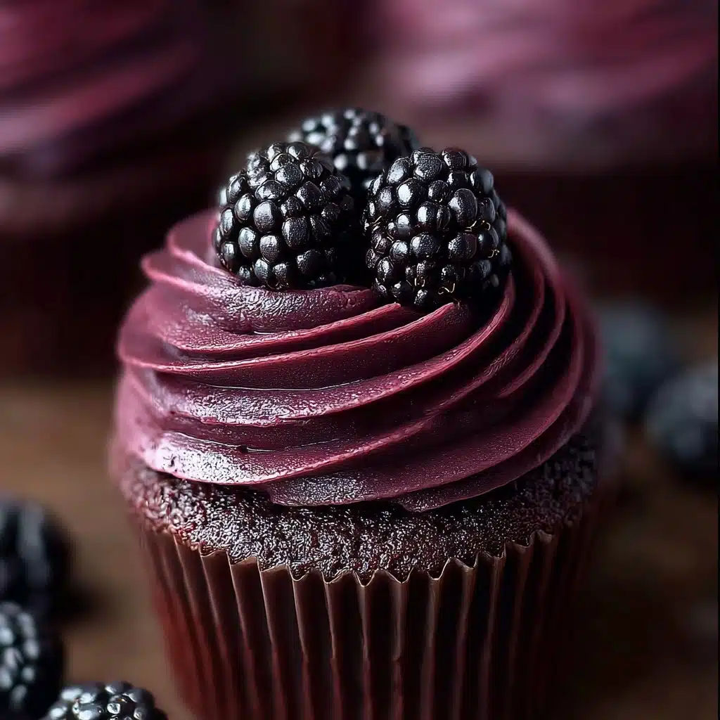 Dark Chocolate Blackberry Cupcakes Recipe - Recipe Image