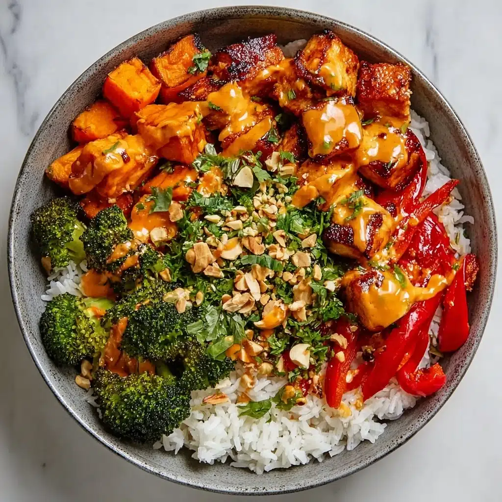 Creamy Red Curry Thai Bowl with Roasted Sweet Potatoes Recipe - Recipe Image