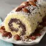 Chocolate Coconut Pecan Roll Cake Recipe