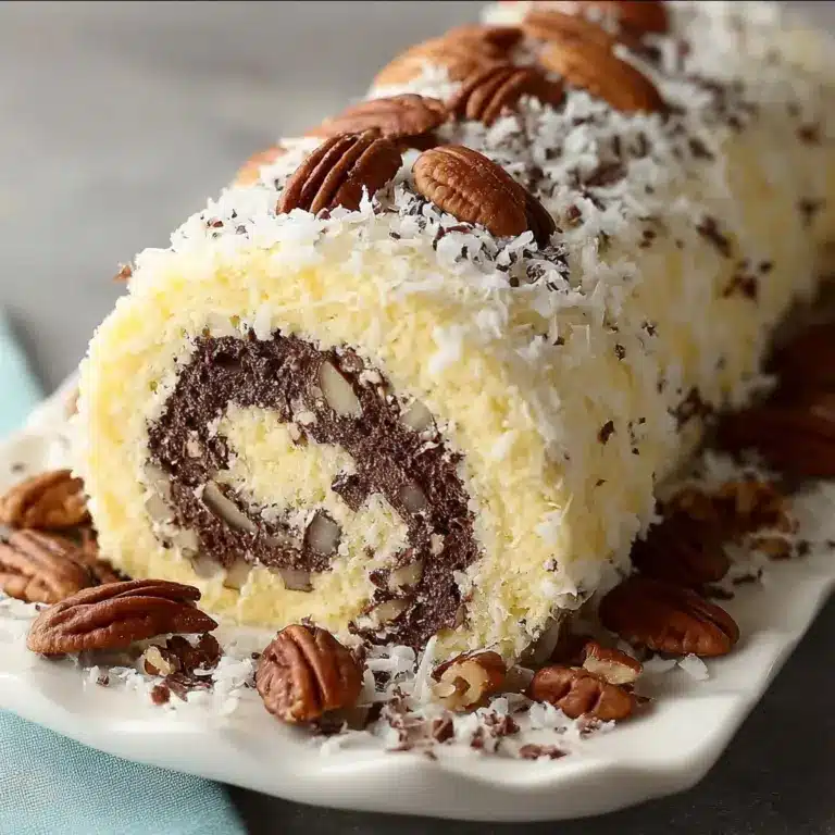 Chocolate Coconut Pecan Roll Cake Recipe
