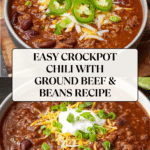 Crockpot Chili with Ground Beef and Beans Recipe