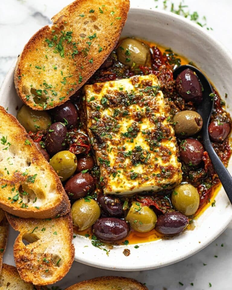 Baked Feta with Olives and Sun-Dried Tomatoes Recipe