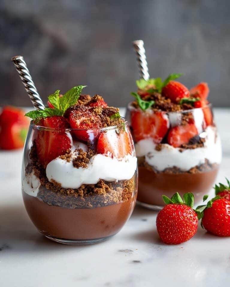 Chocolate Layered Sweet Treat with Strawberries and Yogurt Recipe