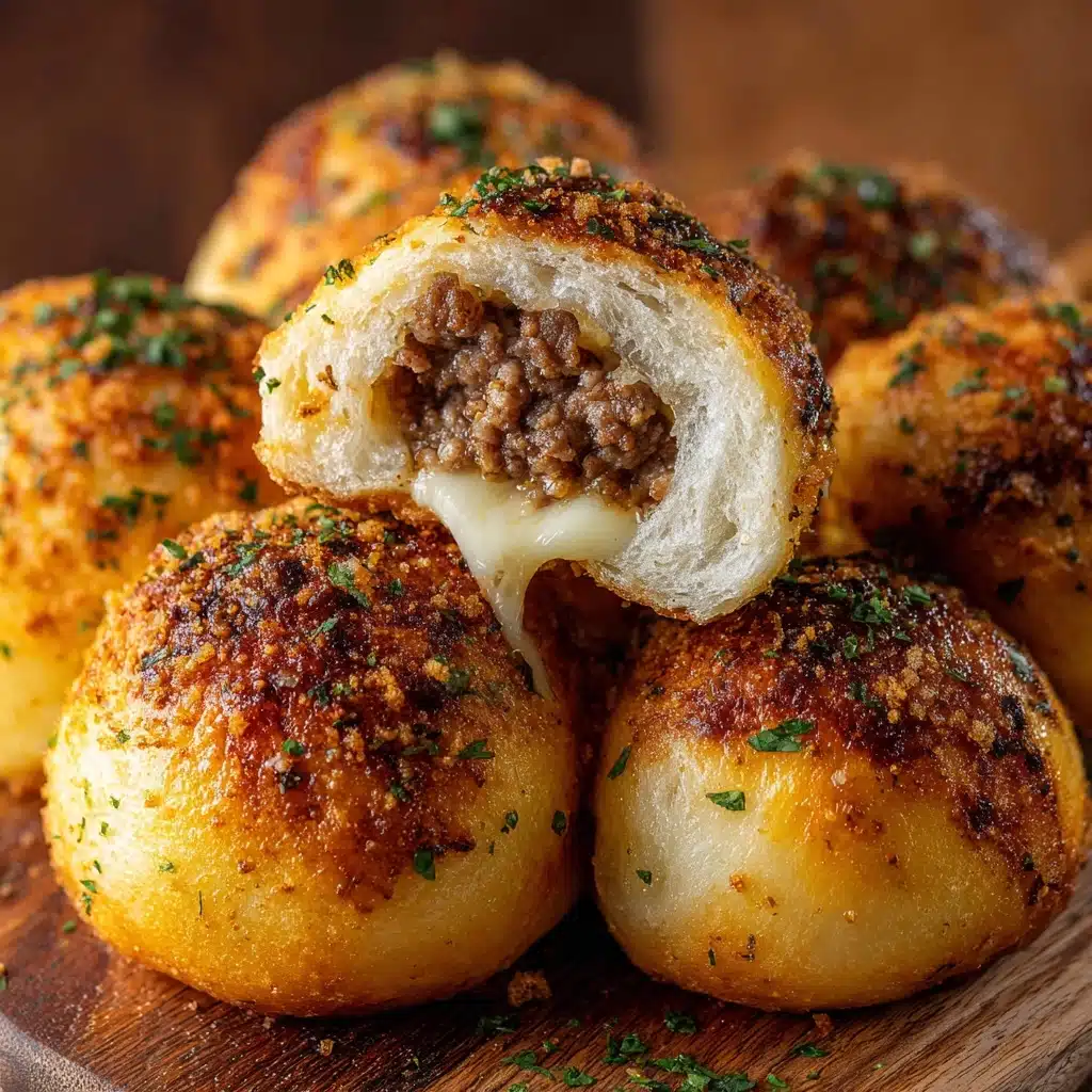 Garlic Parmesan Cheeseburger Bombs Recipe - Recipe Image