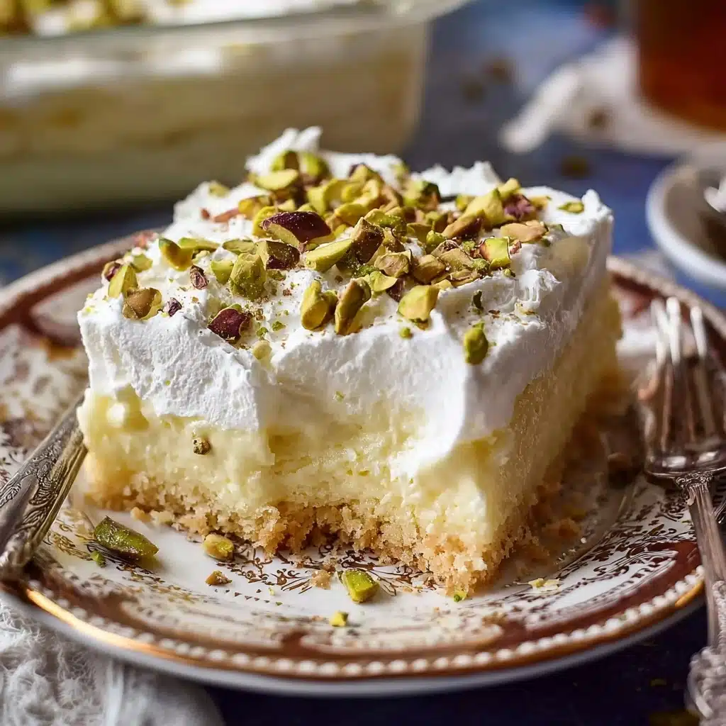Rich & Creamy Pistachio Tres Leches Cake Recipe - Recipe Image