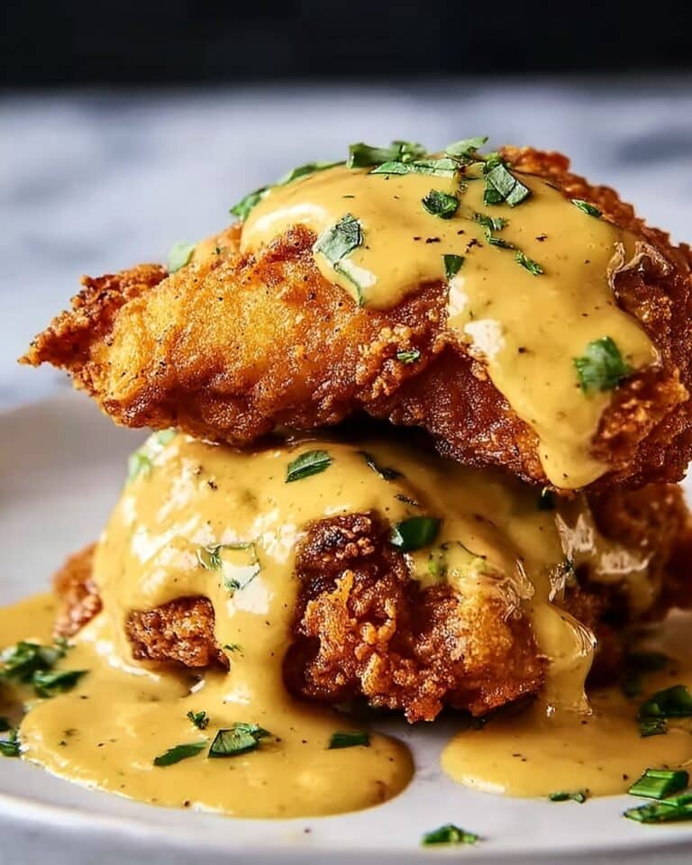 Pretzel Chicken with Mustard-Cheddar Sauce Recipe