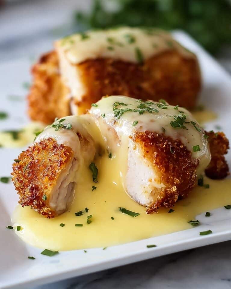 Chicken Cordon Bleu with Swiss Cheese Sauce Recipe
