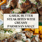 Garlic Butter Steak Bites with a Rich Parmesan Cream Sauce Recipe