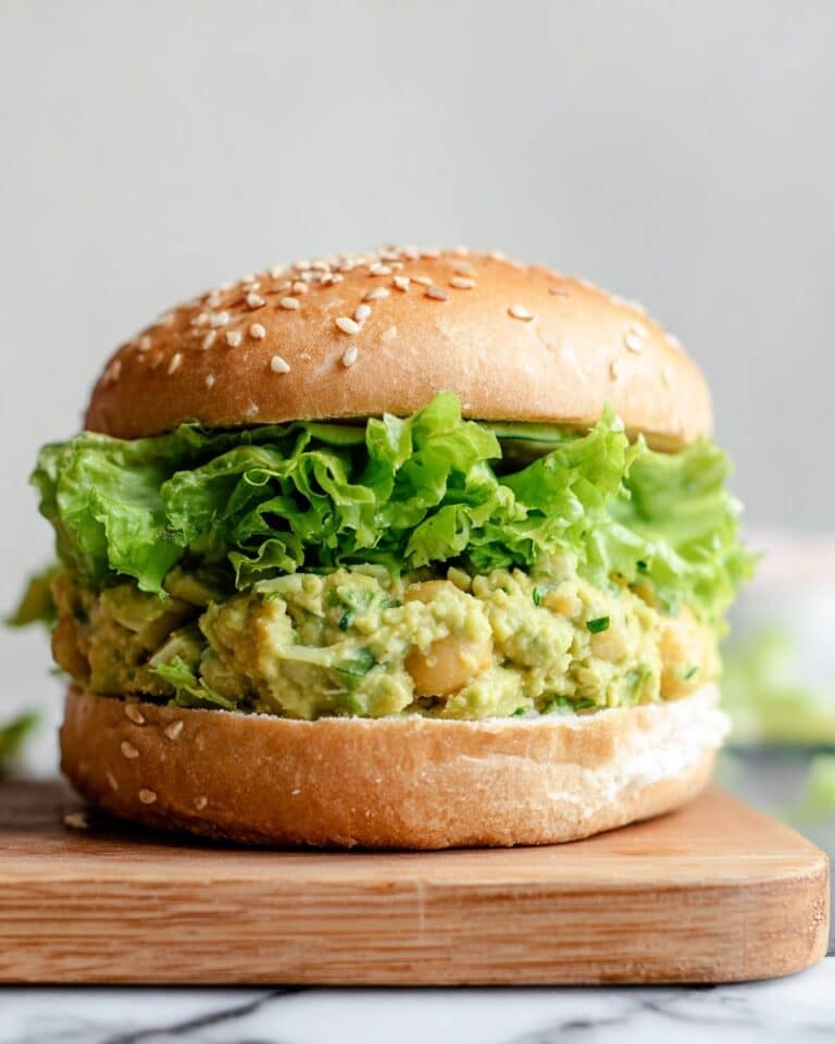 Smashed Chickpea Avocado Dill Pickle Sandwiches Recipe
