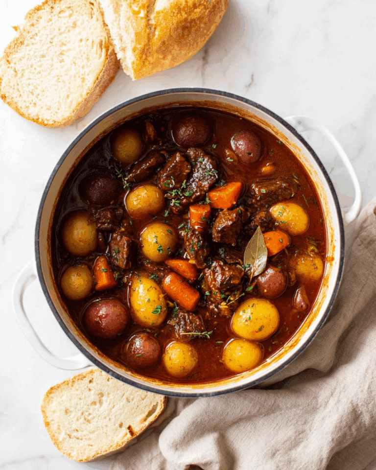 Hearty Lamb Stew with Potatoes, Carrots, and Red Wine Recipe