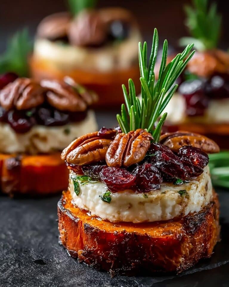 Sweet Potato Rounds with Brie, Cranberries, and Pecans Recipe