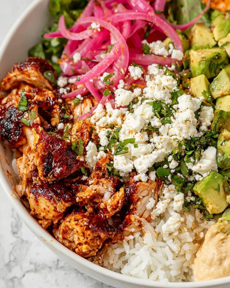 Honey Harissa Chicken Bowls with Rice and Toppings Recipe