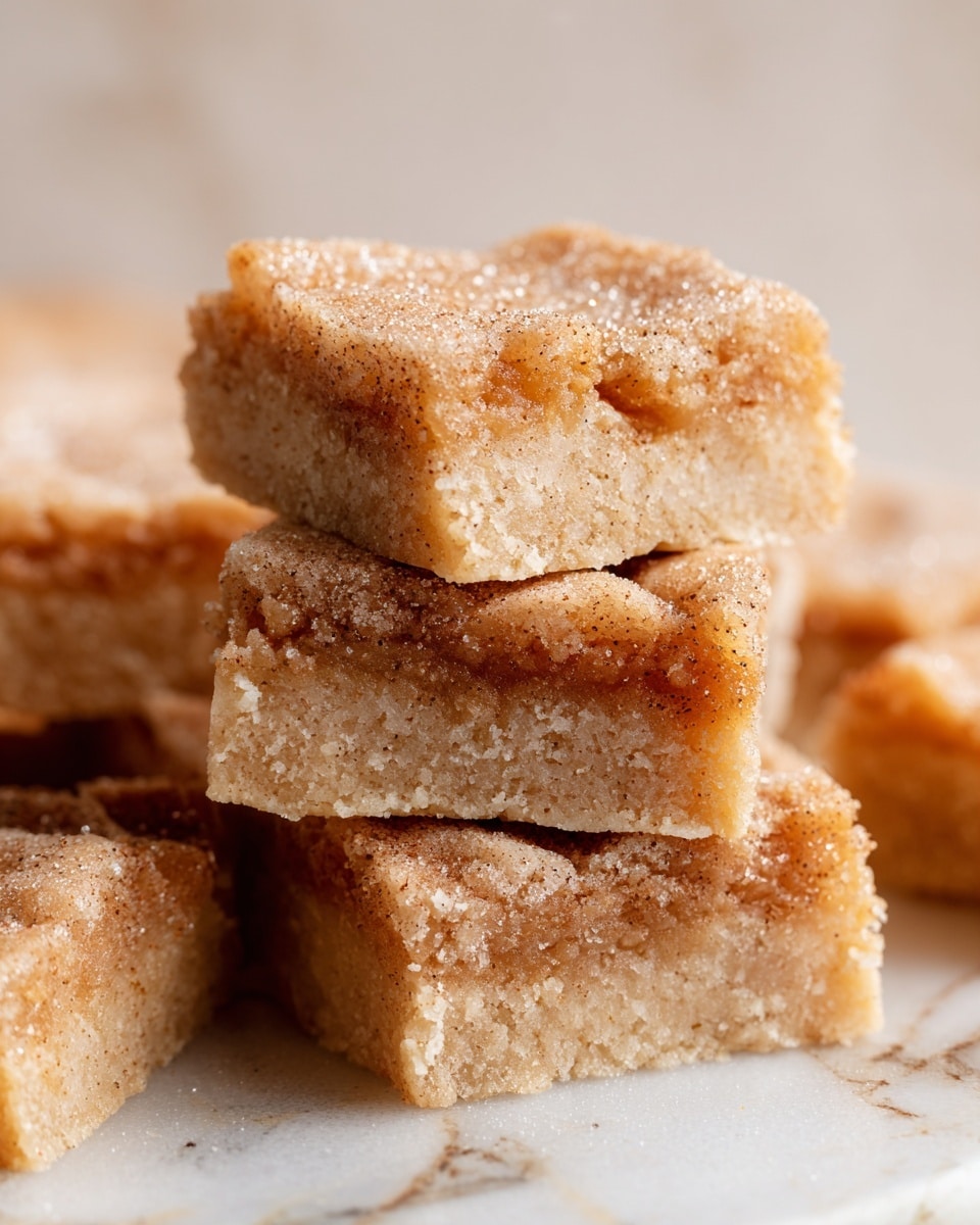 The image shows a close-up of two stacked square dessert bars on a wooden surface, each with two distinct layers: a dense, dark brown bottom layer with a slightly moist texture and a lighter, crumbly top layer dusted with granulated sugar that adds a sparkling effect. The top layer has a cracked and rough appearance, hinting at a crispy crust, while the bottom looks soft and chewy. The bars are the focus, with the background blurred, highlighting the texture and color contrast between the light golden top and the rich brown bottom. Photo taken with an iphone --ar 4:5 --v 7