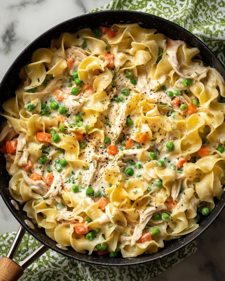 Chicken Pot Pie Noodle Skillet Recipe