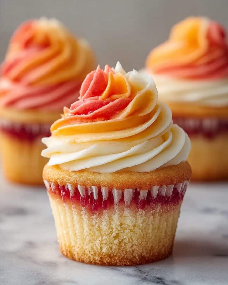 Mango Strawberry Sunset Cupcakes Recipe