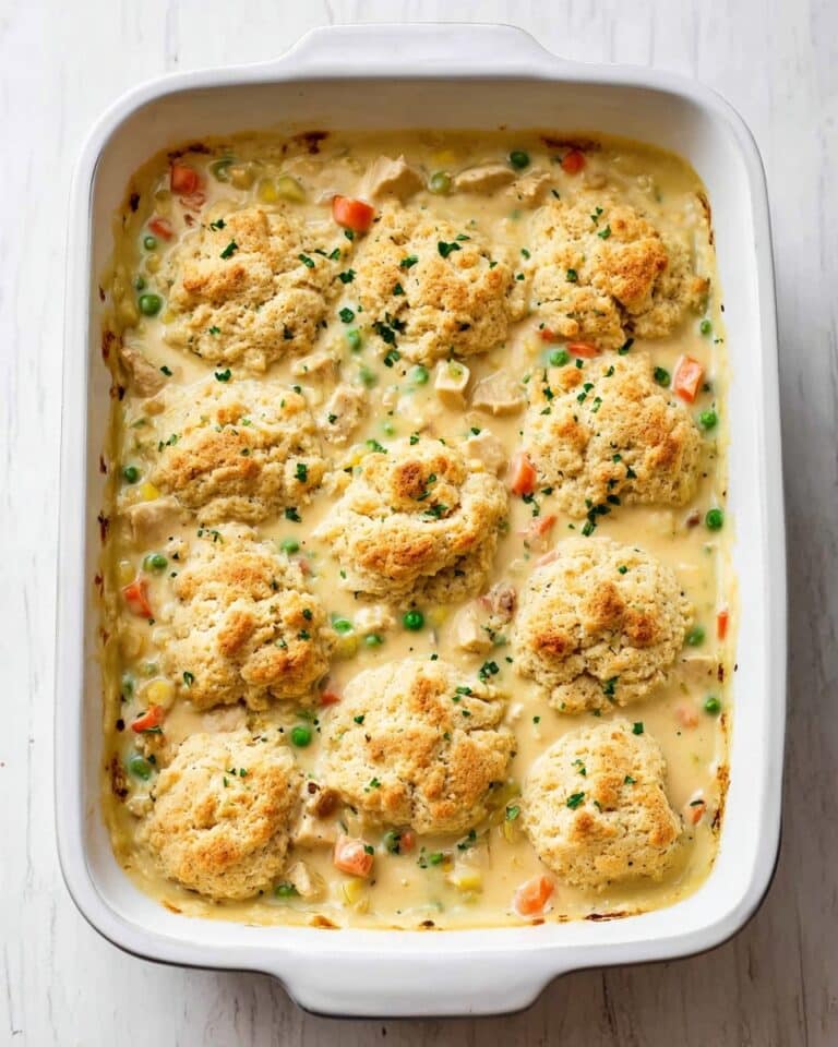 Creamy Chicken Cobbler with Cheddar Bay Biscuit Topping Recipe