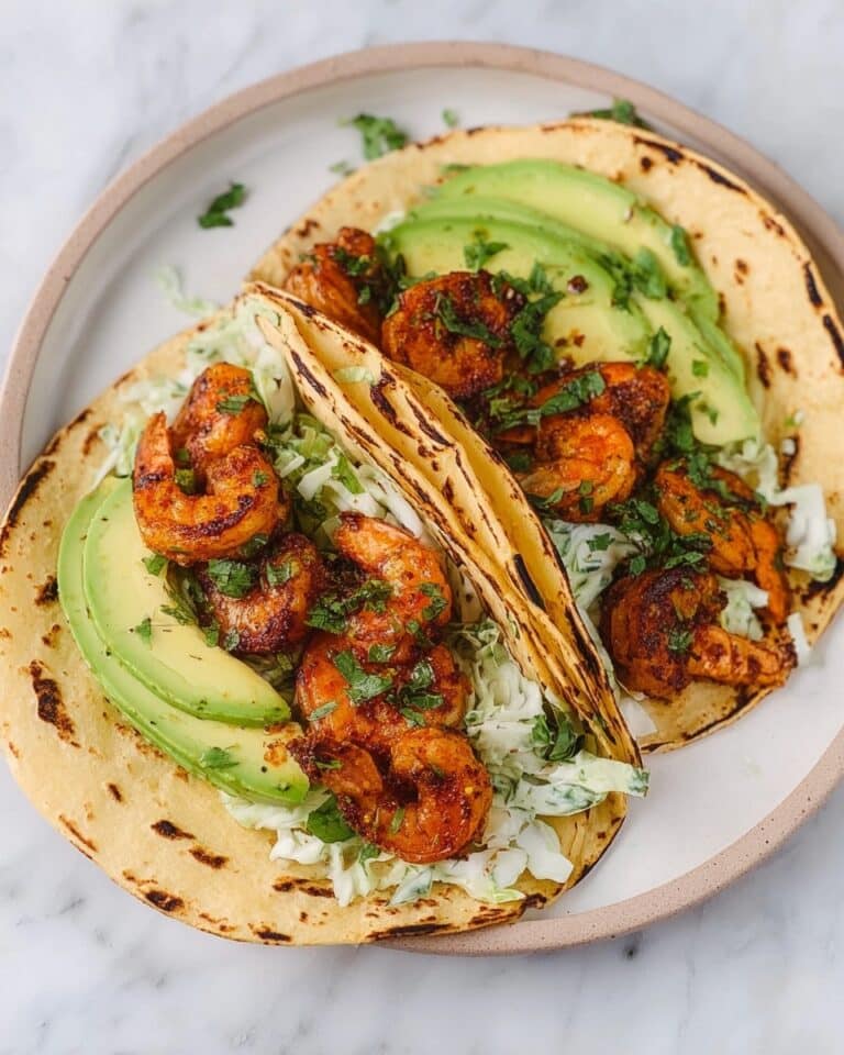Cilantro Lime Shrimp Tacos with Creamy Slaw Recipe