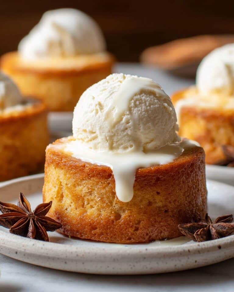 Creamy Butter Cake in Ramekins with Cheesecake Layers Recipe