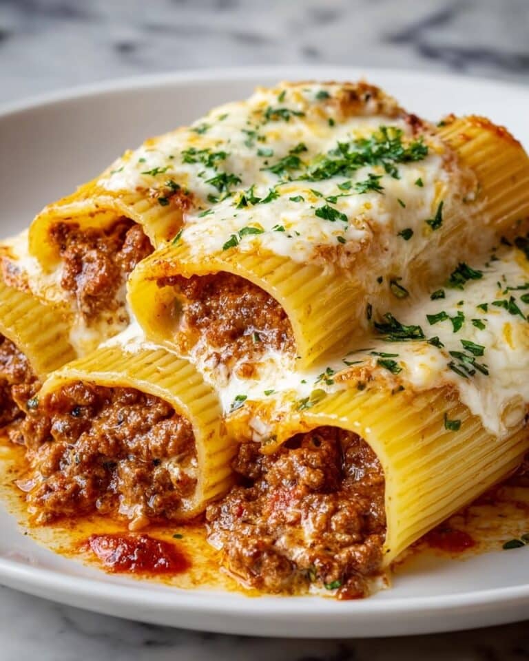 Beef Ragu Stuffed Rigatoni Bake with Mozzarella Recipe