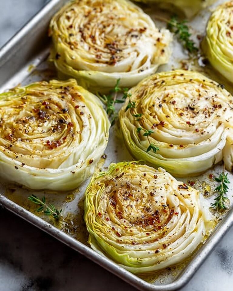 Oven Roasted Garlic Cabbage Steaks Recipe