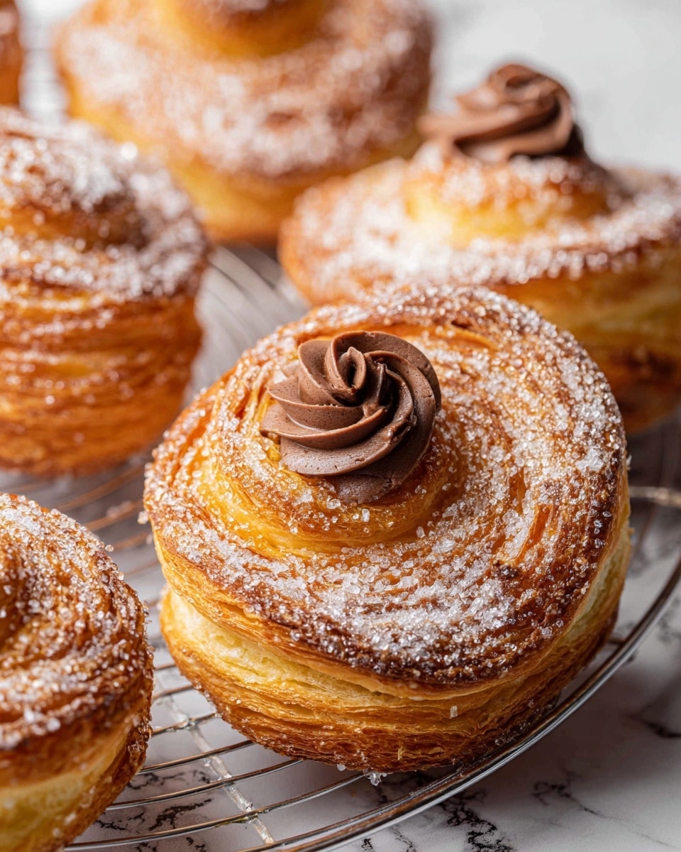 The image shows a close-up of a golden-brown croissant with many thin, flaky layers visible along its curved shape, resting on a white plate that reveals part of its flat base under the soft puffed top. The croissant's top has a smooth, slightly shiny texture with a light yellow-golden color that gradually shifts to a deeper brown as it moves down where the layers are tightly packed. Around the main croissant, there are other pastries with darker caramelized edges and curled spiral shapes placed on a white marbled surface. The light reflects softly on the croissant’s flaky texture, highlighting the contrast between the flaky edges and silky smooth top. photo taken with an iphone --ar 4:5 --v 7