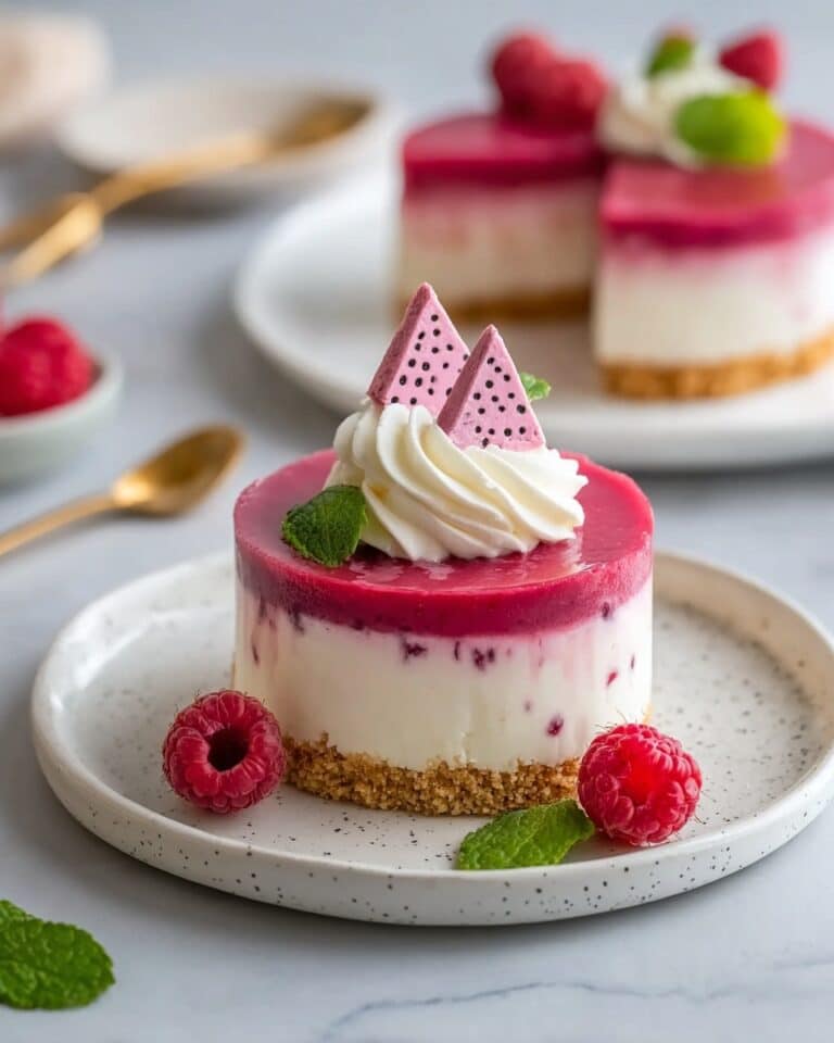 No-Bake Dragon Fruit Mini Cheesecakes Recipe