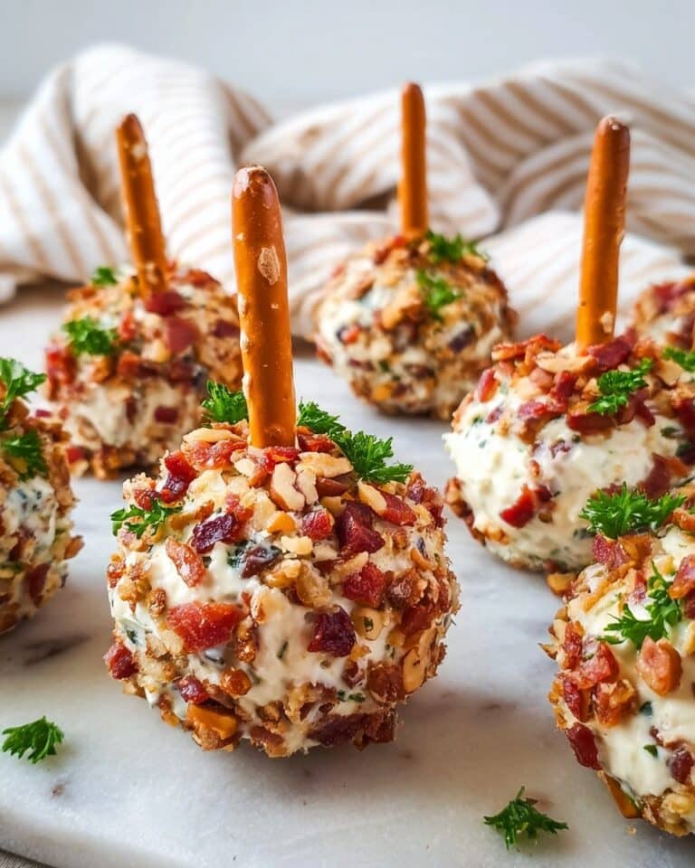 Cracked Out Cheeseball Bites on a Pretzel Stick Recipe