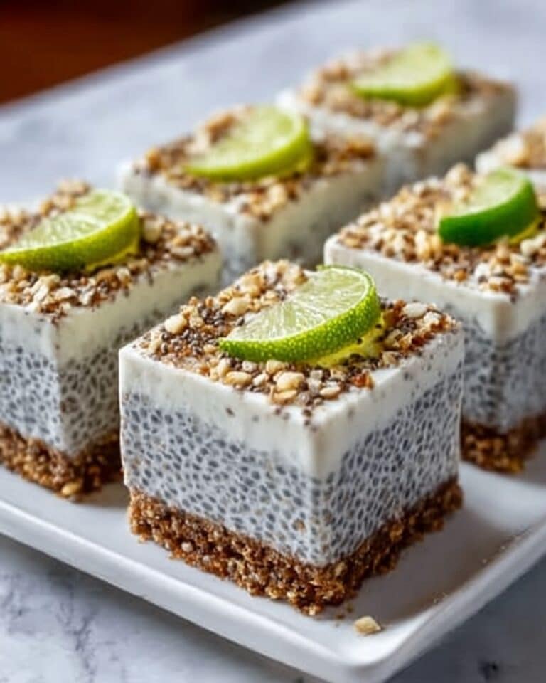 Refreshing No-Bake Chia Pudding Bars with Zesty Coconut Lime Flavor Recipe