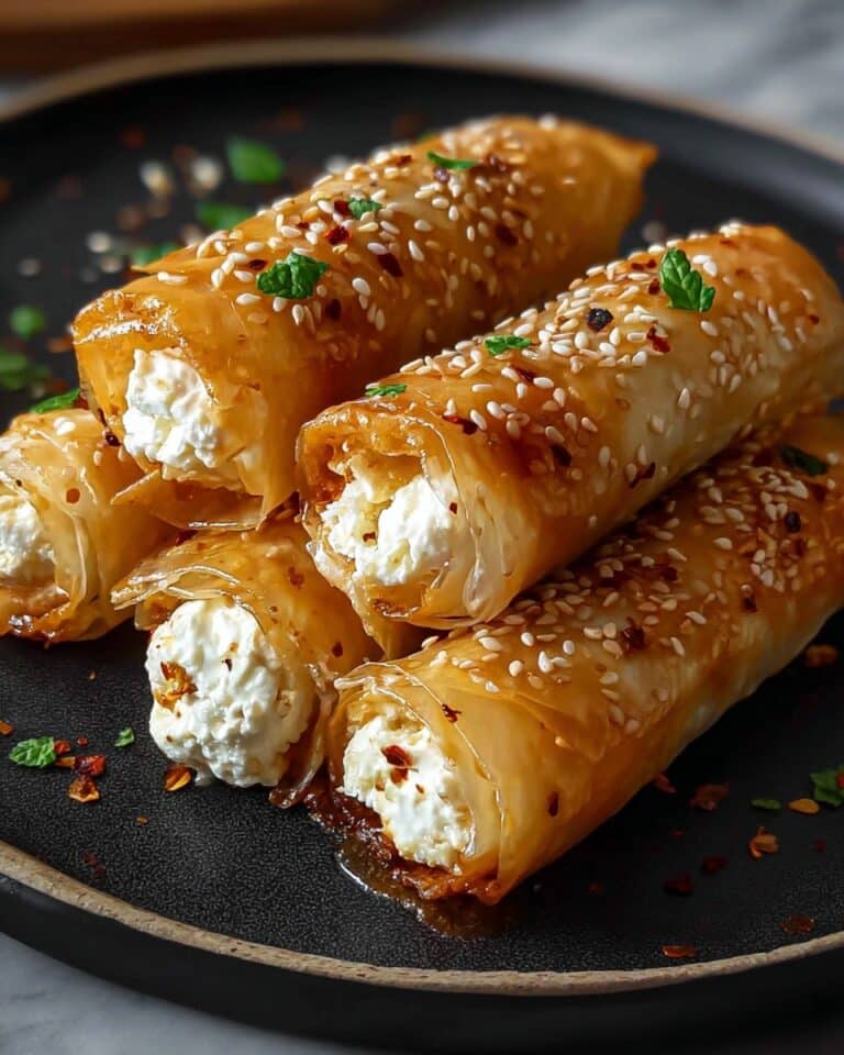 Oven-Fried Feta Rolls with Chili Honey Recipe