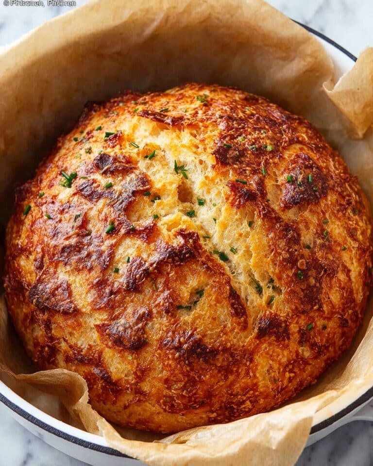 No Knead Cheddar Bread in the Dutch Oven Recipe