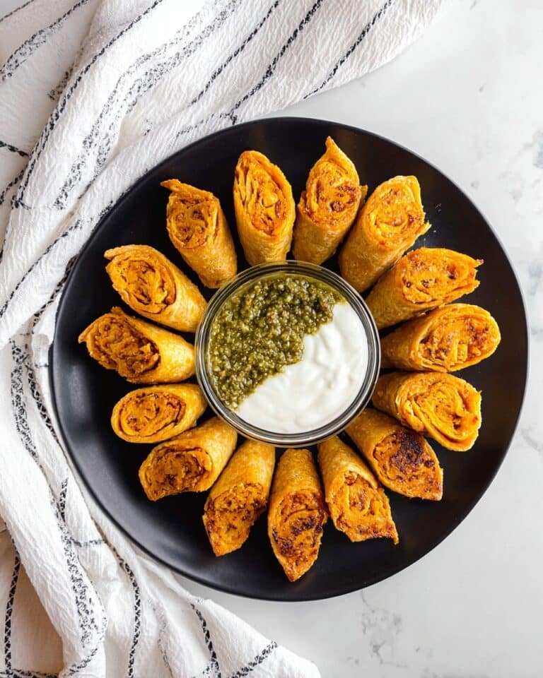 Baked Cream Cheese Antojitos with Basil Pesto Sour Cream Recipe