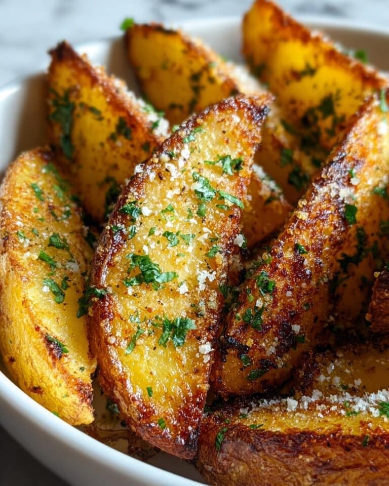 Baked Garlic Parmesan Potato Wedges Recipe